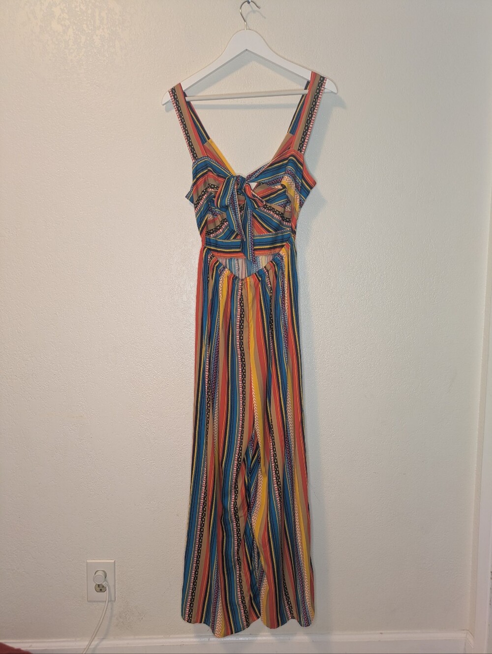 Cupshe Bold Beat Striped Multicolor Wide-Leg Jumpsuit - Picture 8 of 14
